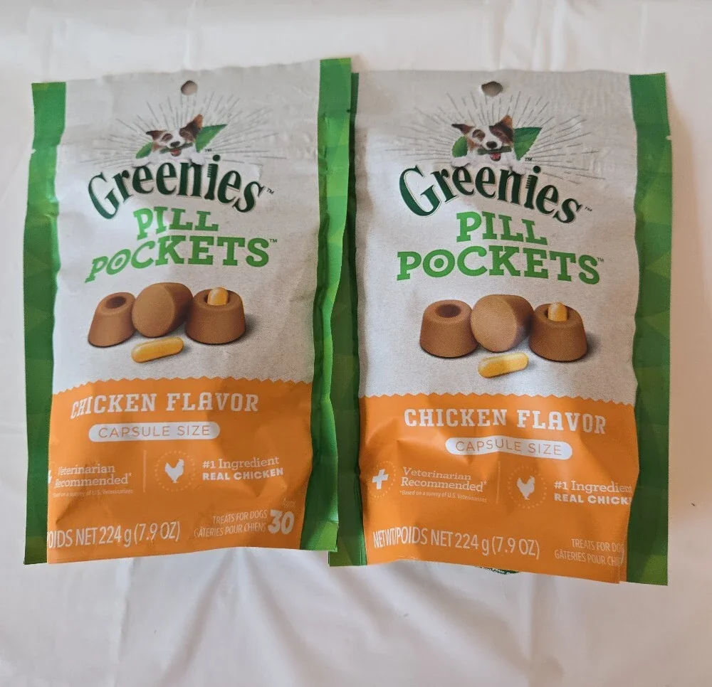 Two-Pack Greenies Pill Pockets (Chicken Flavor, Capsule Size) – Exp. 9/2026